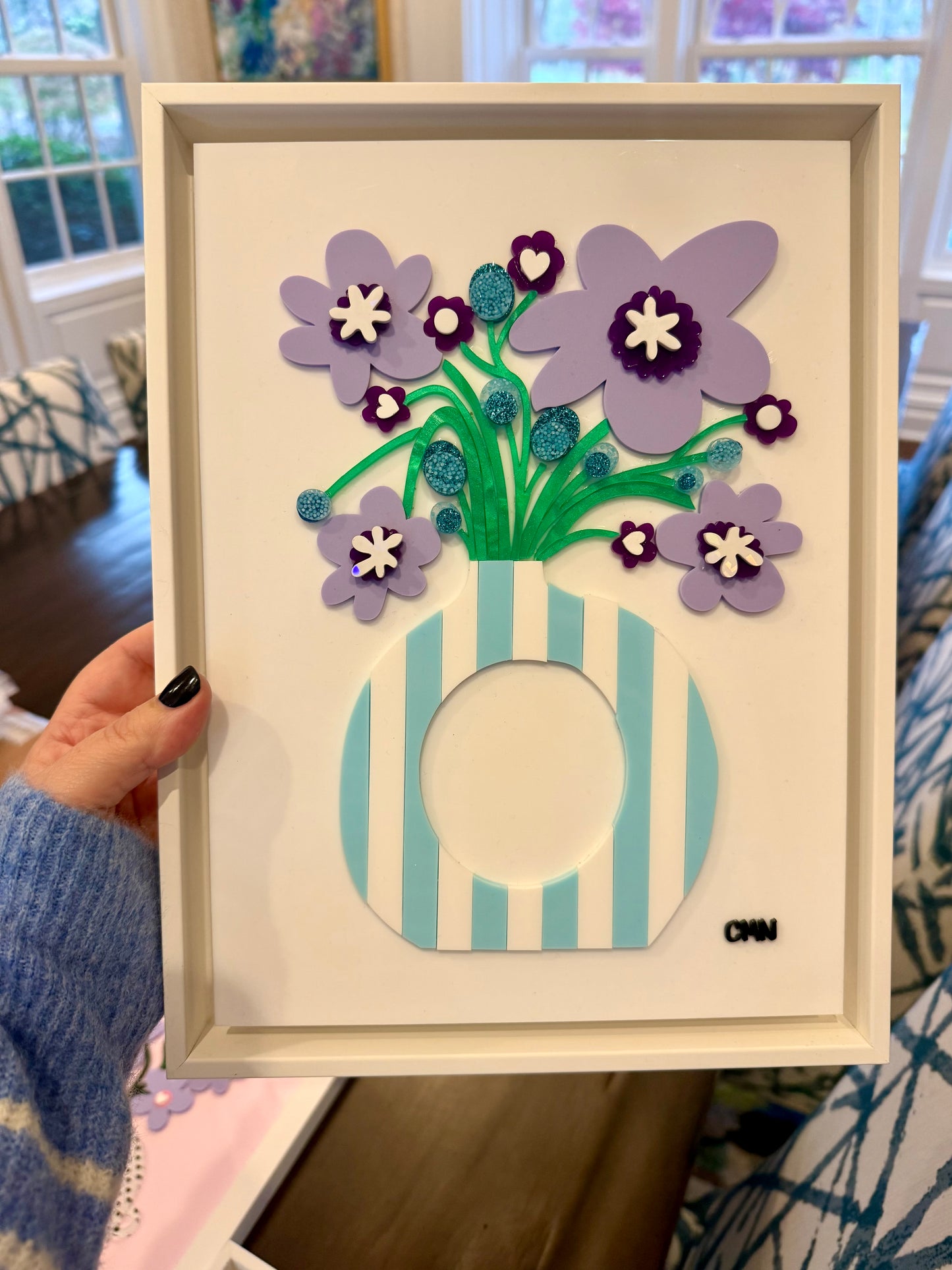 Large Flowers in Floater Frame