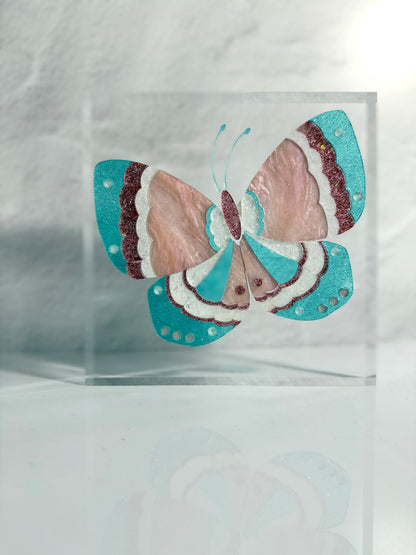 Butterfly Lucite 6" Block