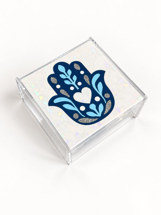 Hamsa Catch it all box-white heart
